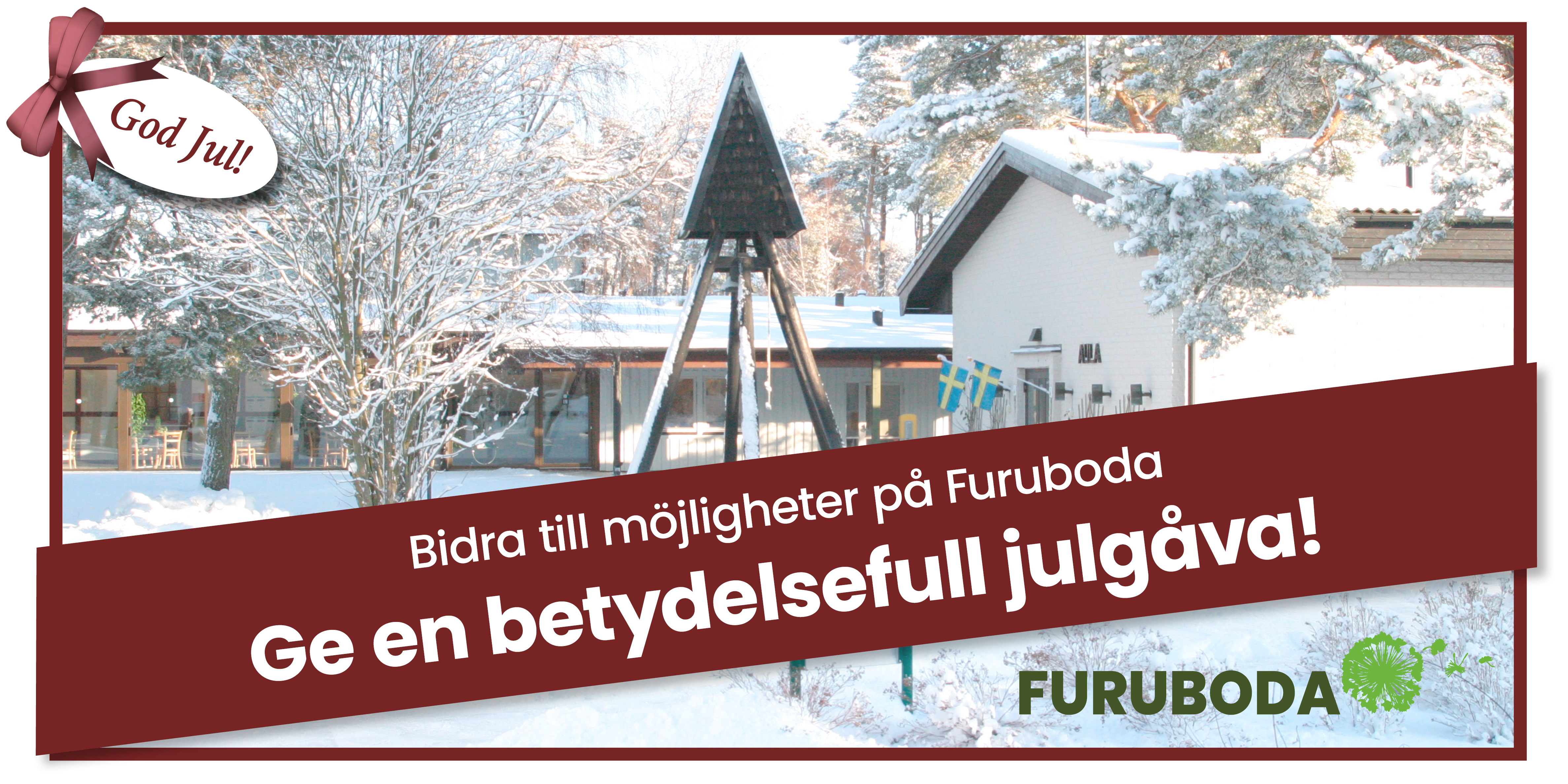 En vintrig bild på Furuboda i Yngsjö