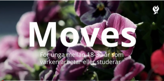 Bild med blommor och texten Moves